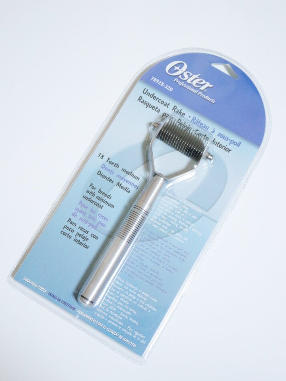 NIB Oster Professional Pet Grooming Undercoat Rake, 18 Teeth Medium/Fine